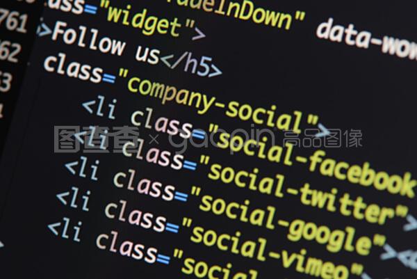 真正的HTML代码开发屏幕 编程工作流与计算机网络技术开发